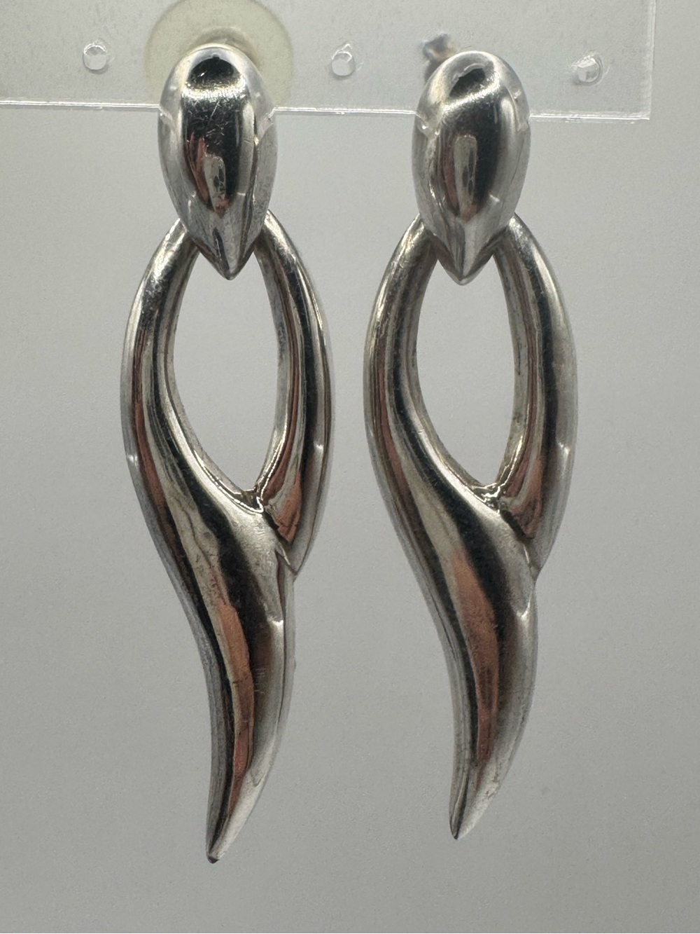Artisan 925 Sterling Chunky
Abstract Dangle Earrings 10.2g